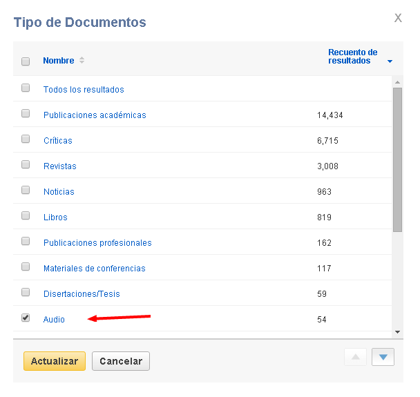 Tipos de documentos en Alcorze