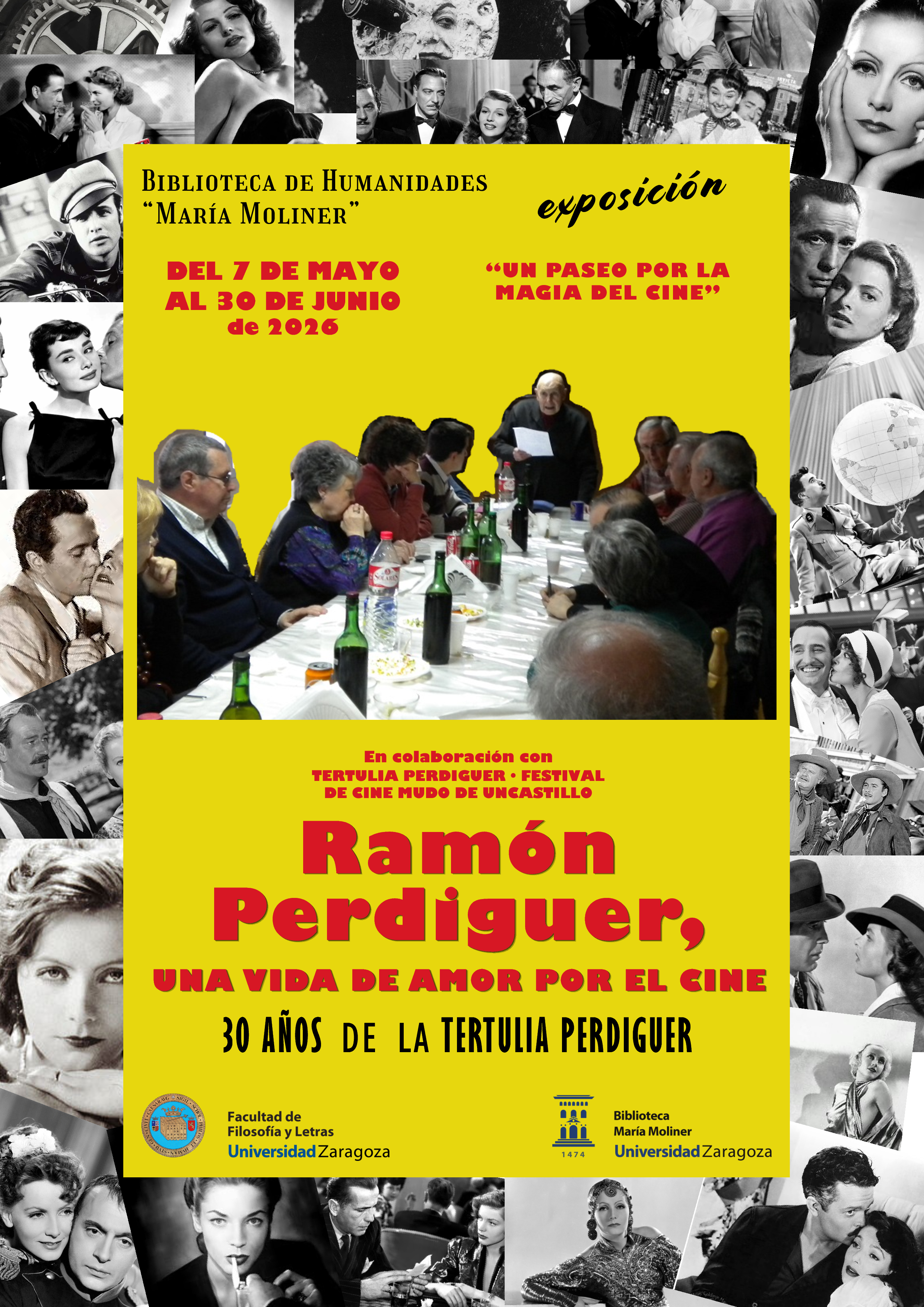 Cartel exposición Ramón Perdiguer: una vida de amor por el cine