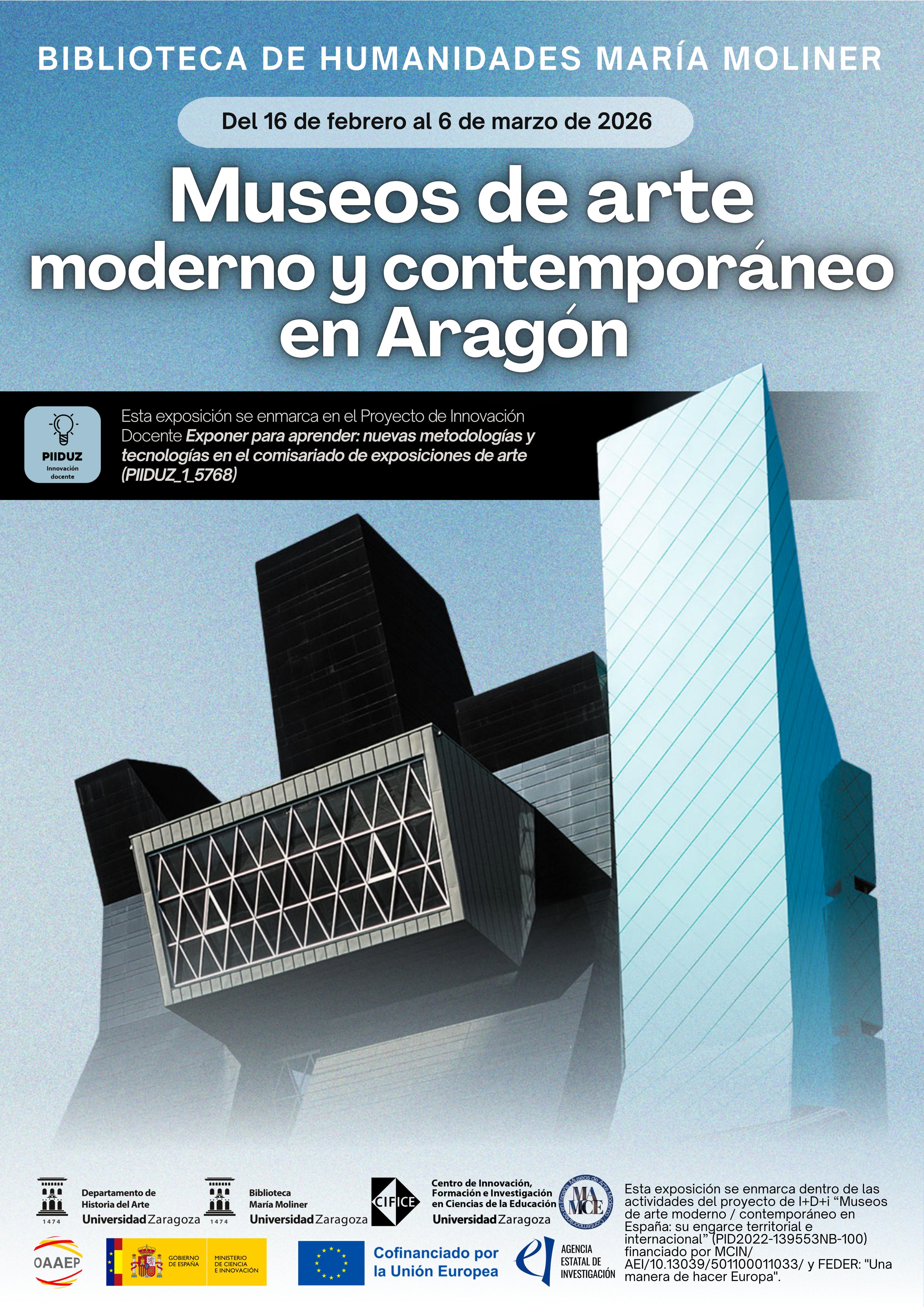 Cartel exposición Museos de arte moderno y contemporáneo en Aragón
