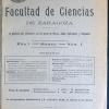Portada del primer número de los Anales de la Facultad de Ciencias de Zaragoza