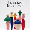 Cartel de Pioneras Ilustradas II donde unas figuras de madera simulan siluetas de mujeres