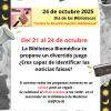 Actividad de la Biblioteca Biomédica con motivo del Día de las Bibliotecas