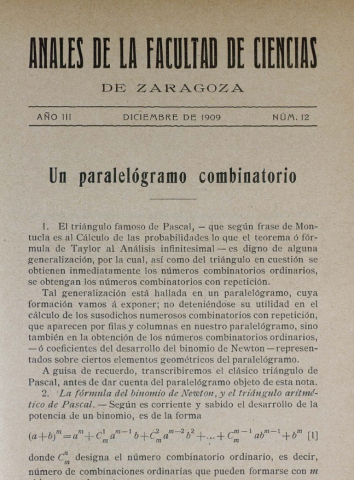 Nuevas digitalizaciones de la biblioteca de la Facultad de Ciencias Nuevas digitalizaciones de la biblioteca de la Facultad de Ciencias