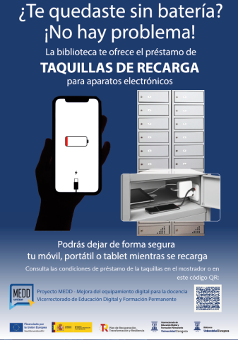 Préstamo de Taquillas de recarga para aparatos electrónicos en las bibliotecas Préstamo de Taquillas de recarga para aparatos electrónicos en las bibliotecas