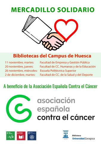 Mercadillo solidario a favor de la AECC en las bibliotecas del Campus de Huesca