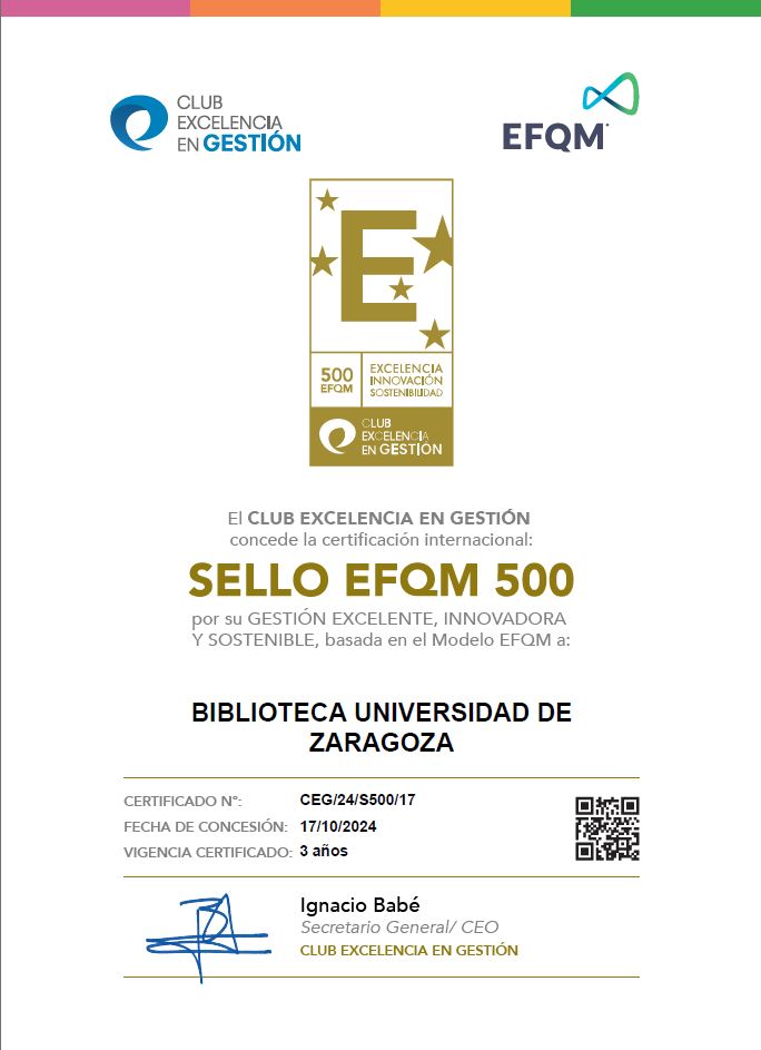 Certificado Sello EFQM 500 BUZ 2024-2027